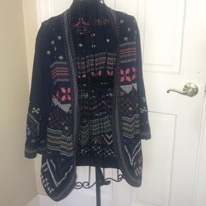 Johnny Was Embroidered Cardigan
